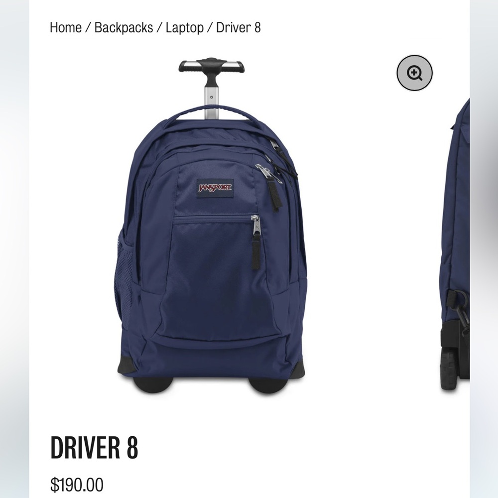 BNWT Jansport Driver 8 Blue wheeled Backpack